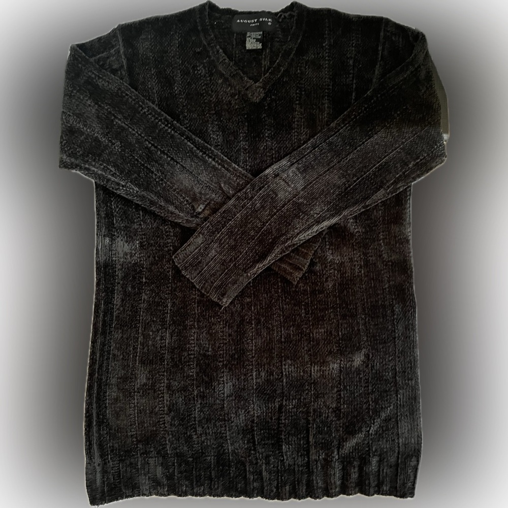 August Silk Charcoal V-Neck Women’s Long Sweater